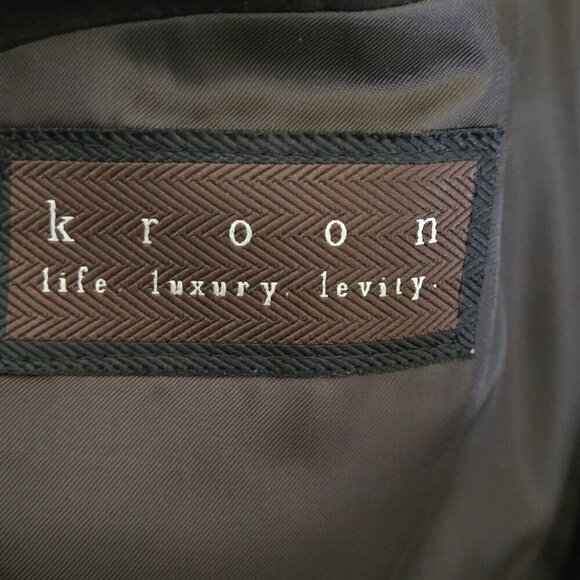 Kroon Black Brown Corduroy Collar Elbow Patches Chore Jacket Size L - Picture 6 of 7